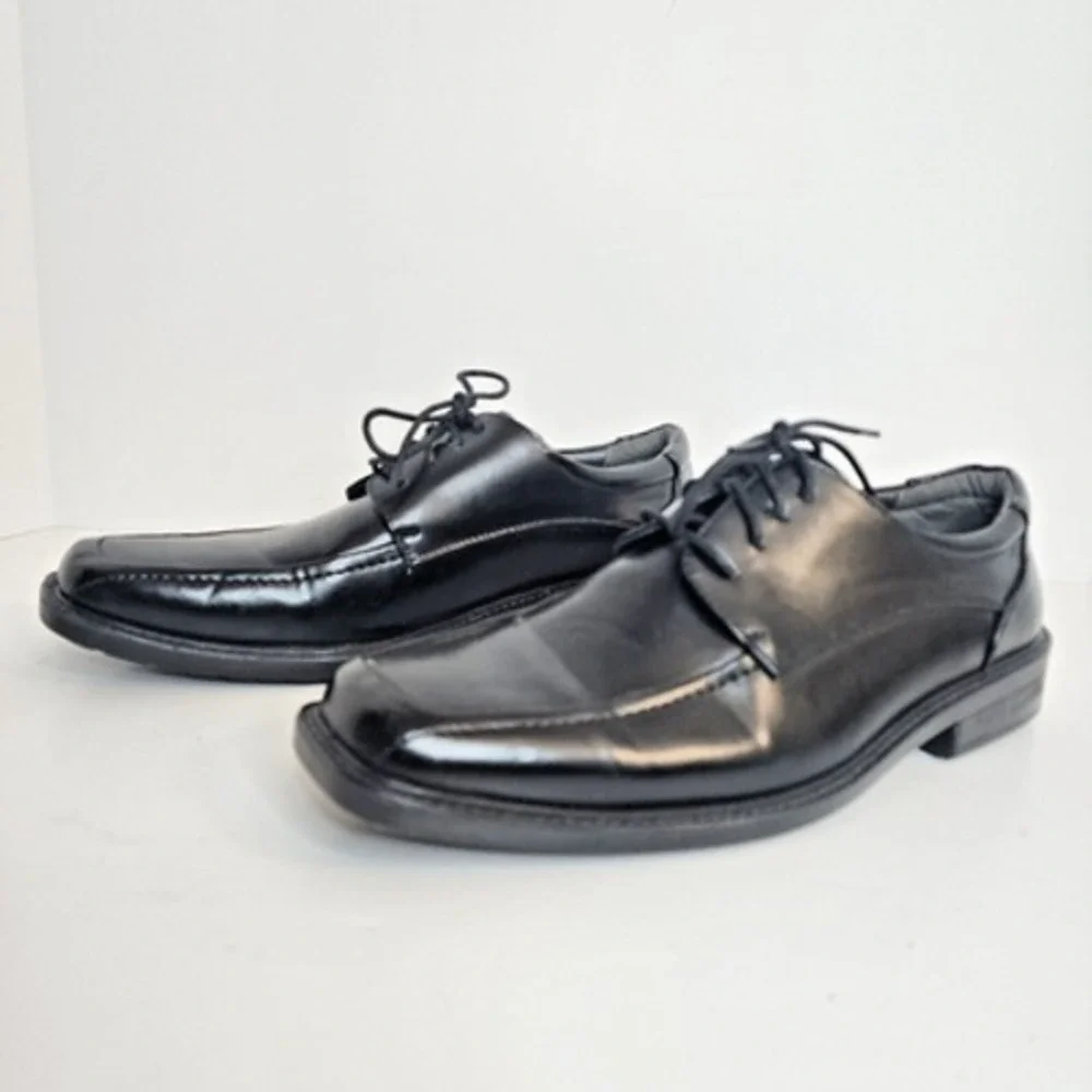 Soft Stags Town Black Simulated Leather Lace Up Dress Shoes Men Size 8.5 M‎